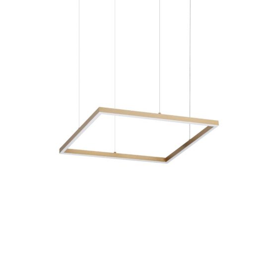 Ideal lux oracle slim lampadario ad anello quadrato led 33w 3000k 50cm per soggiorno ottone