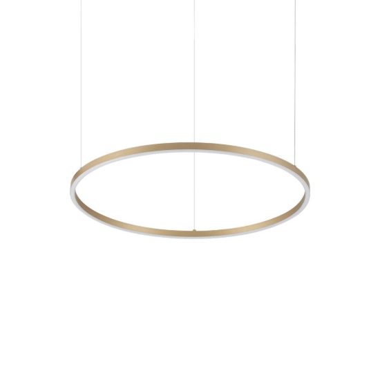 Ideal lux oracle slim lampadario ad anello led 37w 3000k 70cm per soggiorno ottone