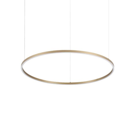 Ideal lux oracle slim lampadario ad anello led 53w 3000k 90cm per soggiorno ottone