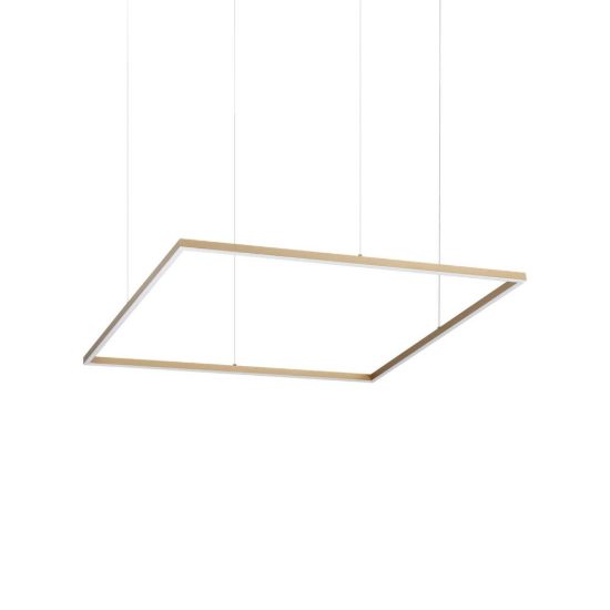 Ideal lux oracle slim lampadario ad anello quadrato led 53w 3000k 90cm per soggiorno ottone