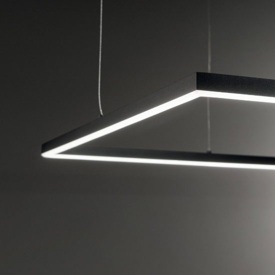 Ideal lux oracle slim lampadario ad anello quadrato led 53w 3000k 90cm per soggiorno ottone
