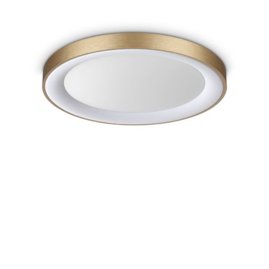Ideal lux planet plafoniera tonda led 29w 3000k 60cm per camera da letto contemporanea ottone