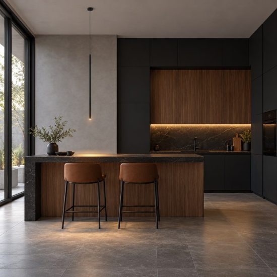 Ideal lux look lampada a sospensione cilindrica led 11,5w 3000k 70cm per cucina nera