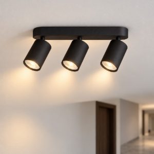Ideal lux dynamite plafoniera lineare con 3 faretti cilindrici gu10 27,5cm nera