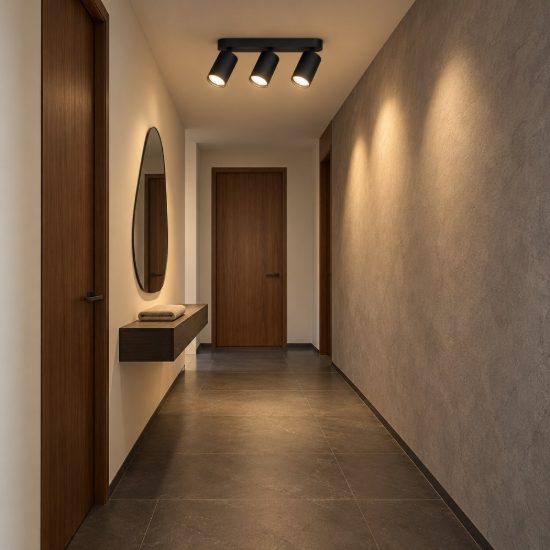Ideal lux dynamite plafoniera lineare con 3 faretti cilindrici gu10 27,5cm nera