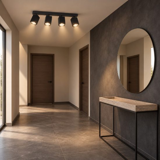 Ideal lux dynamite plafoniera lineare con 4 faretti a sezione quadrata gu10 38,5cm nera
