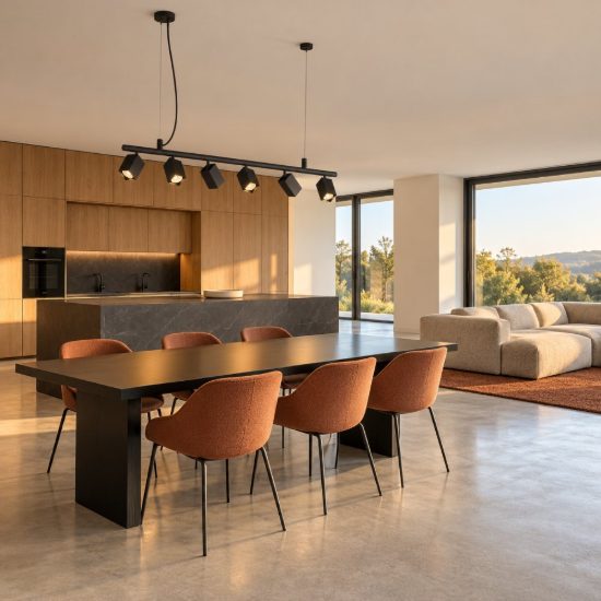 Ideal lux dynamite lampadario lineare con 6 faretti a sezione quadrata 115,5cm nero