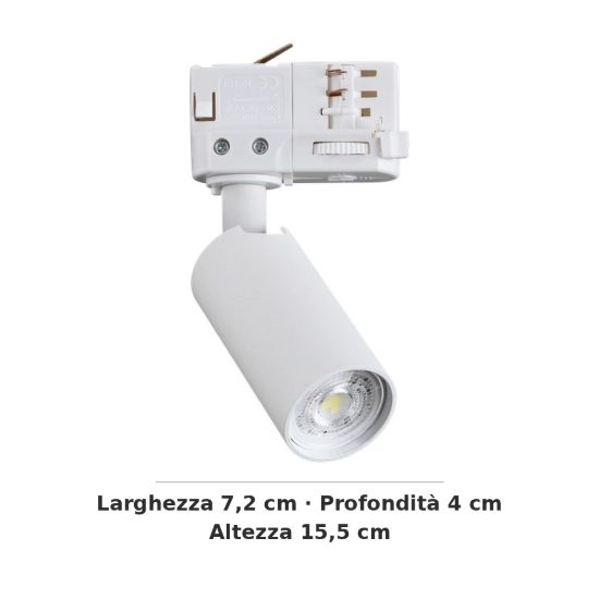 Ideal lux dynamite faretto per binario trifase cilindrico mini gu10 moderno bianco