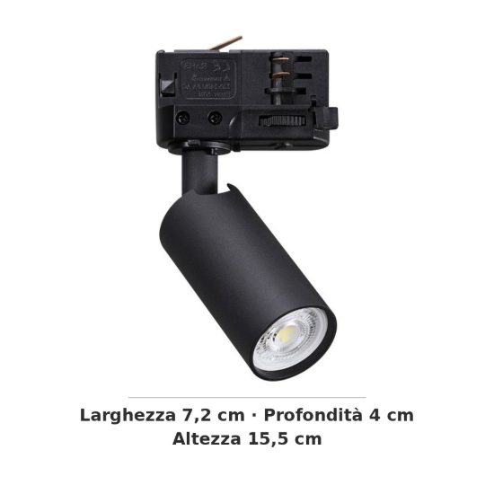 Ideal lux dynamite faretto per binario trifase cilindrico mini gu10 moderno nero