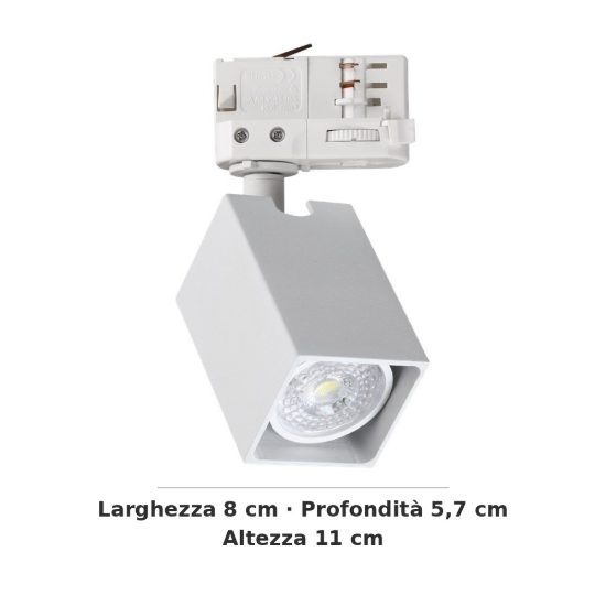 Ideal lux dynamite faretto per binario trifase a sezione quadrata gu10 moderno bianco
