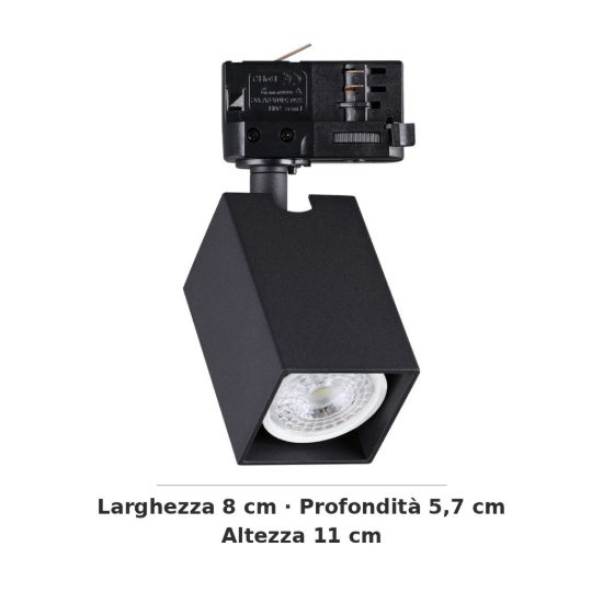 Ideal lux dynamite faretto per binario trifase a sezione quadrata gu10 moderno nero