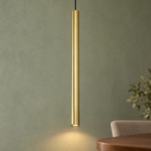 Ideal lux look lampada a sospensione cilindrica 70cm ø6 per cucina ottone