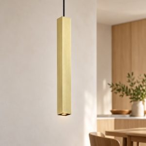 Ideal lux look lampada a sospensione a sezione quadrata 40cm ø6 per cucina ottone