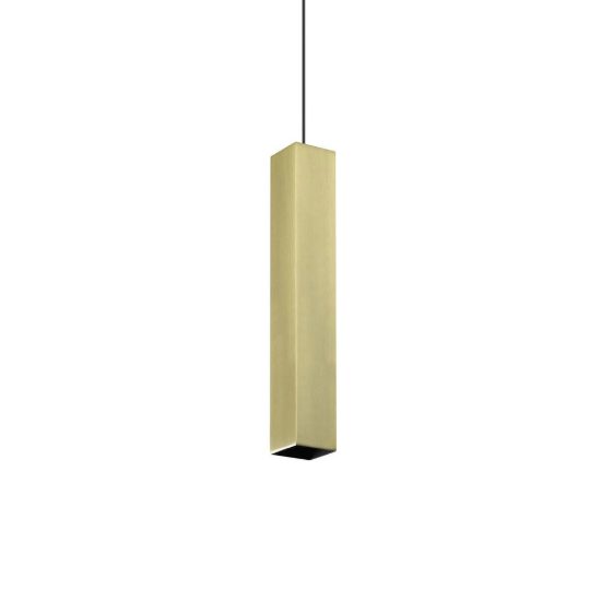 Ideal lux look lampada a sospensione a sezione quadrata 40cm ø6 per cucina ottone