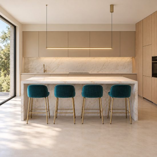 Ideal lux essence lampadario lineare a sezione tonda led 19w 3000k 115cm per cucina ottone