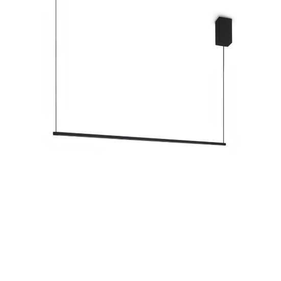 Ideal lux essence lampadario lineare a sezione quadrata led 19w 3000k 115cm per cucina nero