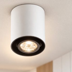 Ideal lux mood faretto da soffitto orientabile cilindrico gu10 led 7w 3000k per corridoio bianco
