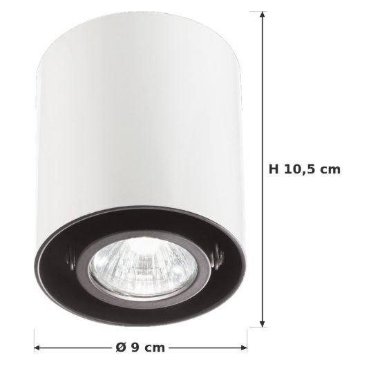 Ideal lux mood faretto da soffitto orientabile cilindrico gu10 led 7w 3000k per corridoio bianco