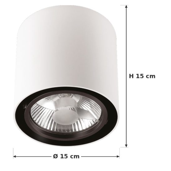 Ideal lux mood faretto da soffitto orientabile cilindrico gu10 led 10w 3000k per ingresso bianco