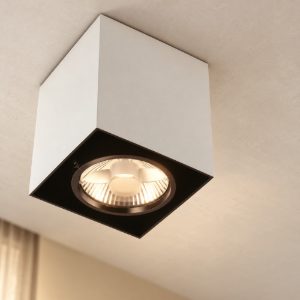 Ideal lux mood faretto da soffitto orientabile squadrato gu10 led 10w 3000k per cucina bianco