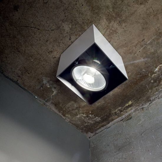 Ideal lux mood faretto da soffitto orientabile squadrato gu10 led 10w 3000k per cucina bianco