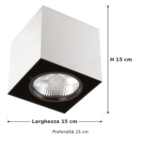 Ideal lux mood faretto da soffitto orientabile squadrato gu10 led 10w 3000k per cucina bianco
