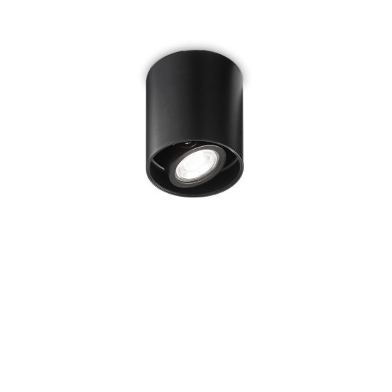 Ideal lux mood faretto da soffitto orientabile cilindrico gu10 led 7w 3000k per corridoio nero
