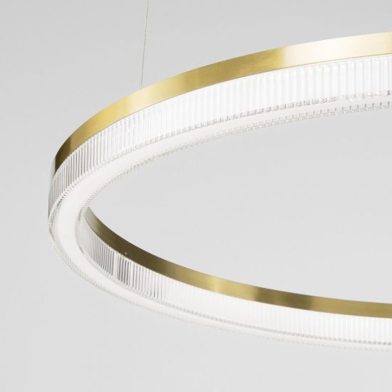 Ideal lux crown lampadario ad anello led 43w 3000k 80cm per soggiorno contemporaneo nero