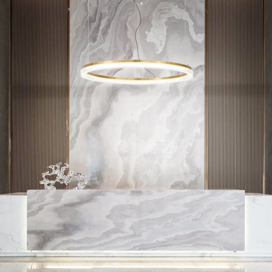 Ideal lux crown lampadario ad anello led 43w 3000k 80cm per soggiorno contemporaneo nero