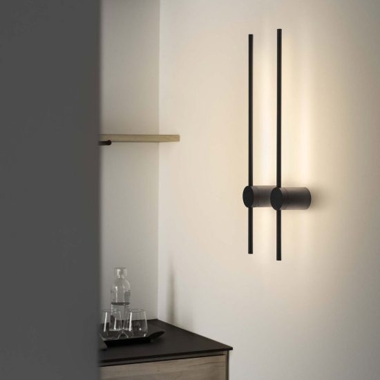 Ideal lux essence applique lineare a sezione tonda led 12w 3000k 75cm per soggiorno ottone