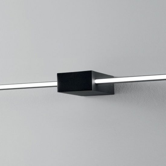 Ideal lux essence applique lineare a sezione quadrata led 12w 3000k 75cm per soggiorno ottone
