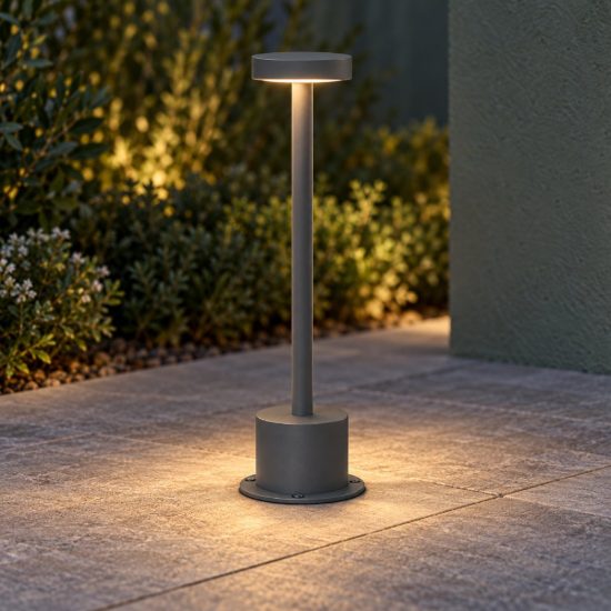 Ideal lux toffee lampioncino da giardino led 8w 3000k d8cm h25cm moderno antracite ip65