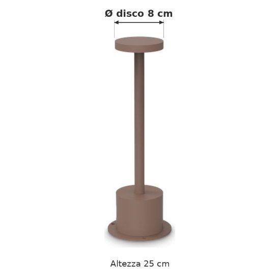 Ideal lux toffee lampioncino da giardino led 8w 3000k d8cm h25cm moderno caffè ip65