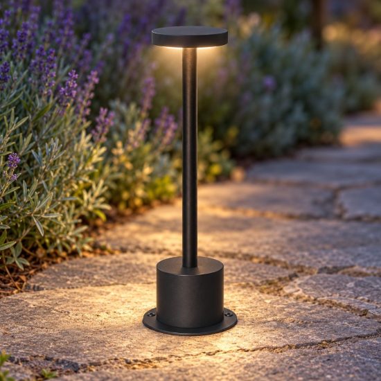 Ideal lux toffee lampioncino da giardino led 8w 3000k d8cm h25cm moderno nero ip65