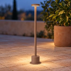 Ideal lux toffee lampioncino da giardino led 8w 3000k d8cm h50cm moderno caffè ip65
