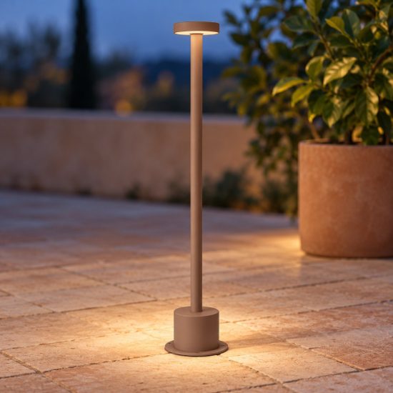 Ideal lux toffee lampioncino da giardino led 8w 3000k d8cm h50cm moderno caffè ip65