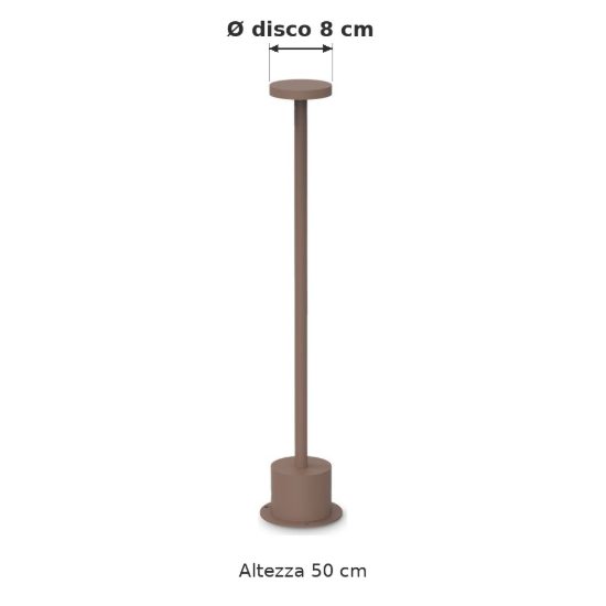 Ideal lux toffee lampioncino da giardino led 8w 3000k d8cm h50cm moderno caffè ip65