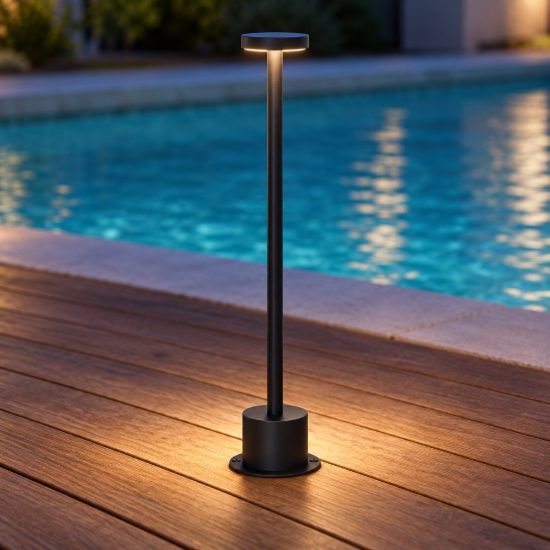 Ideal lux toffee lampioncino da giardino led 8w 3000k d8cm h50cm moderno nero ip65