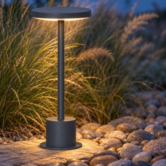 Ideal lux toffee lampioncino da giardino led 11w 3000k d16cm h25cm moderno antracite ip65