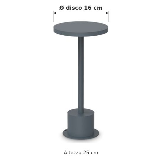 Ideal lux toffee lampioncino da giardino led 11w 3000k d16cm h25cm moderno antracite ip65