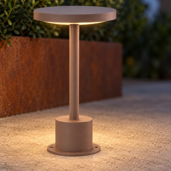 Ideal lux toffee lampioncino da giardino led 11w 3000k d16cm h25cm moderno caffè ip65