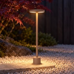 Ideal lux toffee lampioncino da giardino led 11w 3000k d16cm h50cm moderno caffè ip65