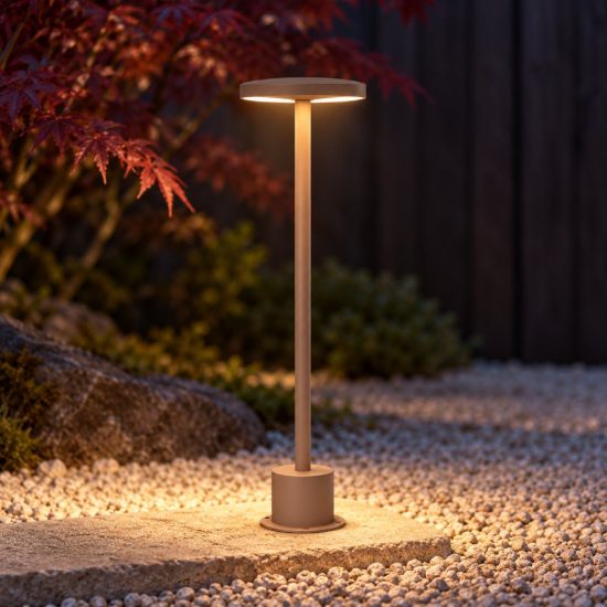 Ideal lux toffee lampioncino da giardino led 11w 3000k d16cm h50cm moderno caffè ip65