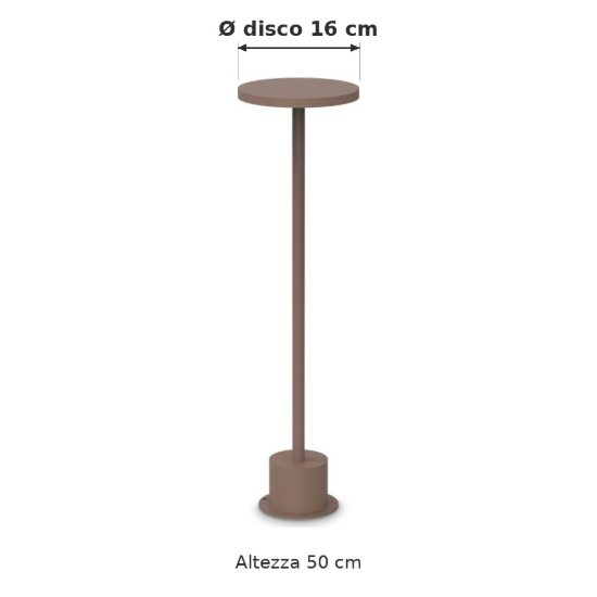 Ideal lux toffee lampioncino da giardino led 11w 3000k d16cm h50cm moderno caffè ip65