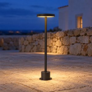 Ideal lux toffee lampioncino da giardino led 11w 3000k d16cm h50cm moderno nero ip65