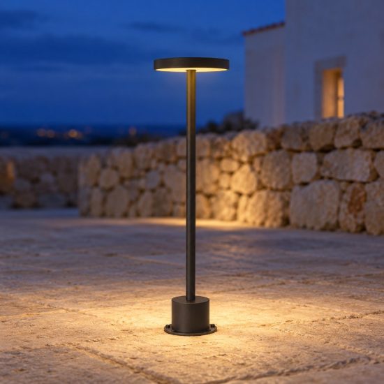 Ideal lux toffee lampioncino da giardino led 11w 3000k d16cm h50cm moderno nero ip65