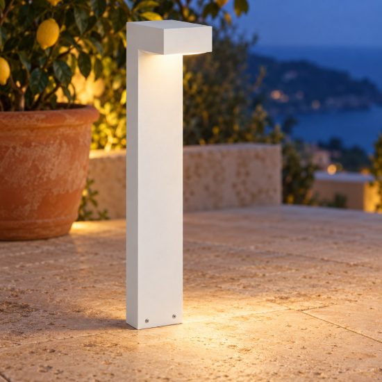 Ideal lux sirio lampione da giardino led 13w 3000k h60cm moderno bianco ip65