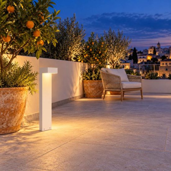 Ideal lux sirio lampione da giardino led 13w 3000k h60cm moderno bianco ip65