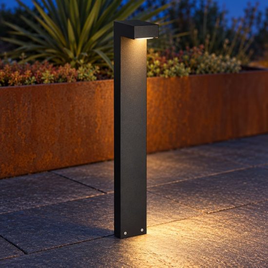 Ideal lux sirio lampione da giardino led 13w 3000k h80cm moderno nero ip65