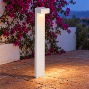 Ideal lux sirio lampione da giardino led 13w 3000k h80cm moderno bianco ip65